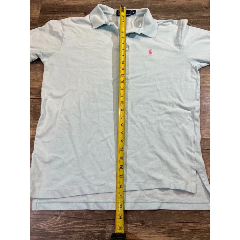 Polo Ralph Lauren Men's Light Blue Polo‎ Shirt Pink Pony Short Sleeve Size M